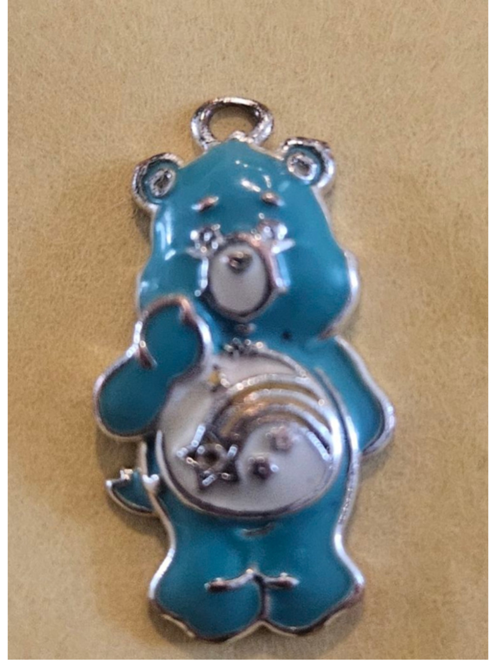 Girls Unbranded Jewelry Blue Silver Care Bear Charm Shooting Star Belly Badge